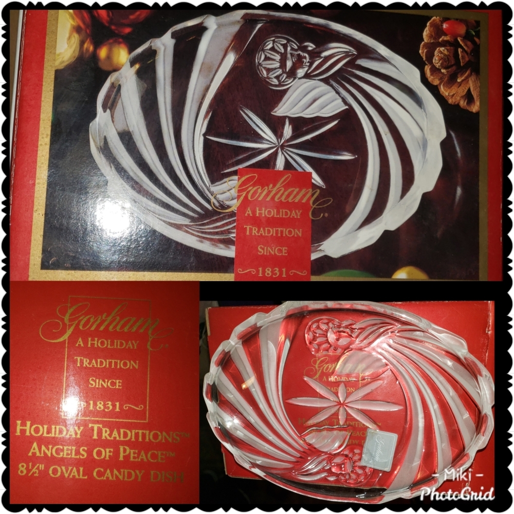 8 1/2" Oval Crystal Candy Dish